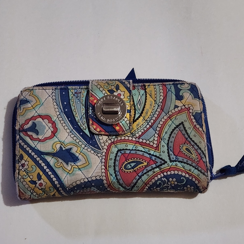 Vera Bradley Blue and Red Paisley Wallet